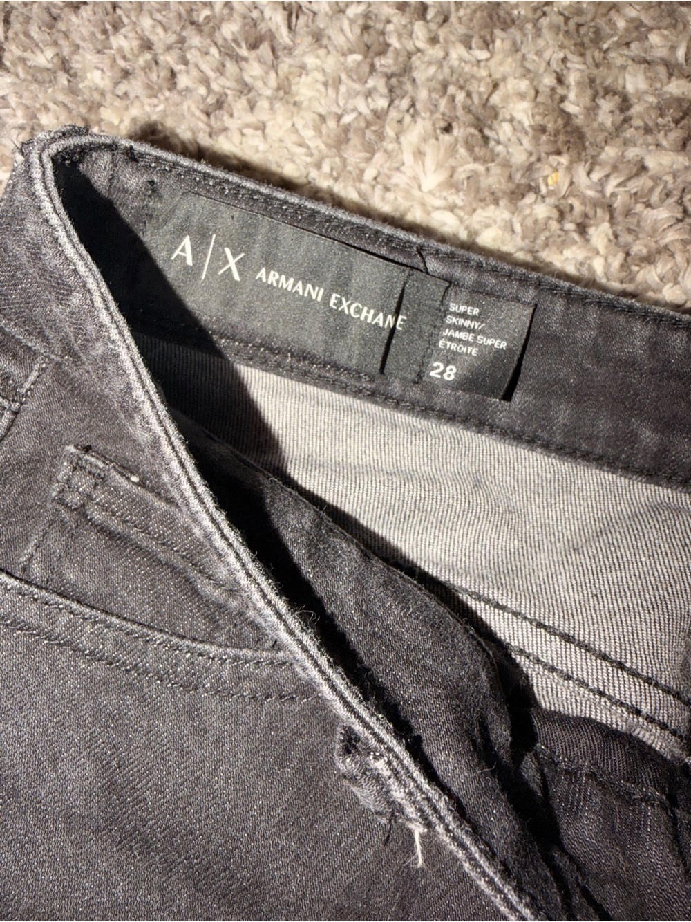 Armani Exchange Black Super Skinny Jeans - A|X